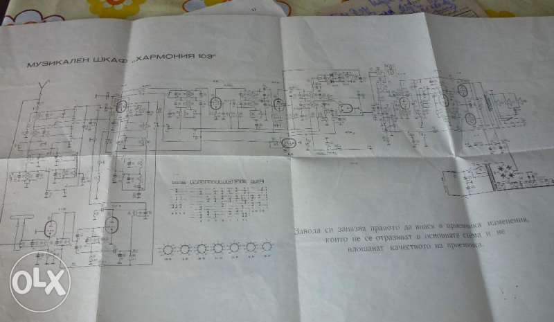 Уникална техника , 60-те години Хармония 103 лампов радио грамофон