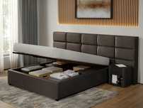 Pat Cico 190 rabatabil 287 x 114 C2 din piele/stofa Ciocolatiu Nube 29