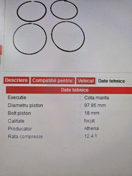 Piston Yamaha yz450f wr450f