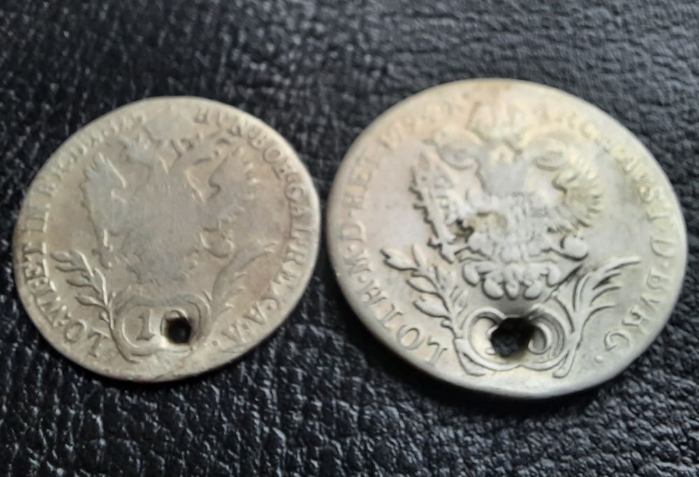 Стара сребърна монета/и 10 кройцера 1815 г. и 20 кройцера 1794 г. Авст