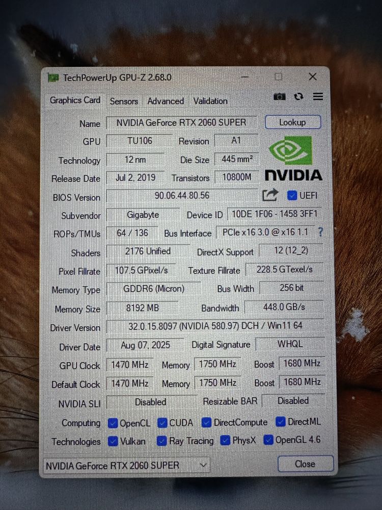 Placă video NVIDIA GeForce RTX 2060 Super, 8GB GDDR6