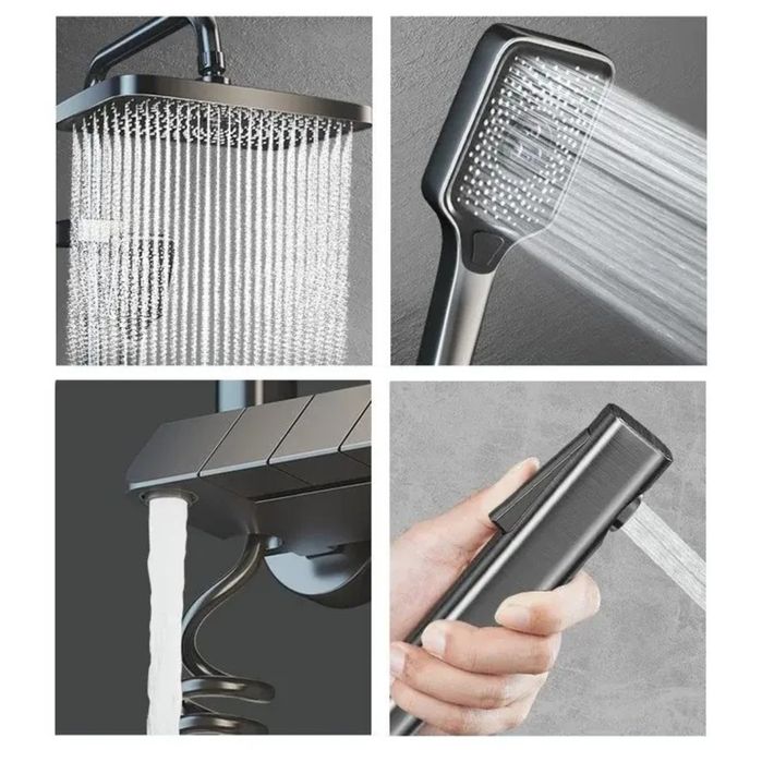 Kit dus cu 4 iesiri, dus fix mare, robinet normal, lavoar, para dus mo