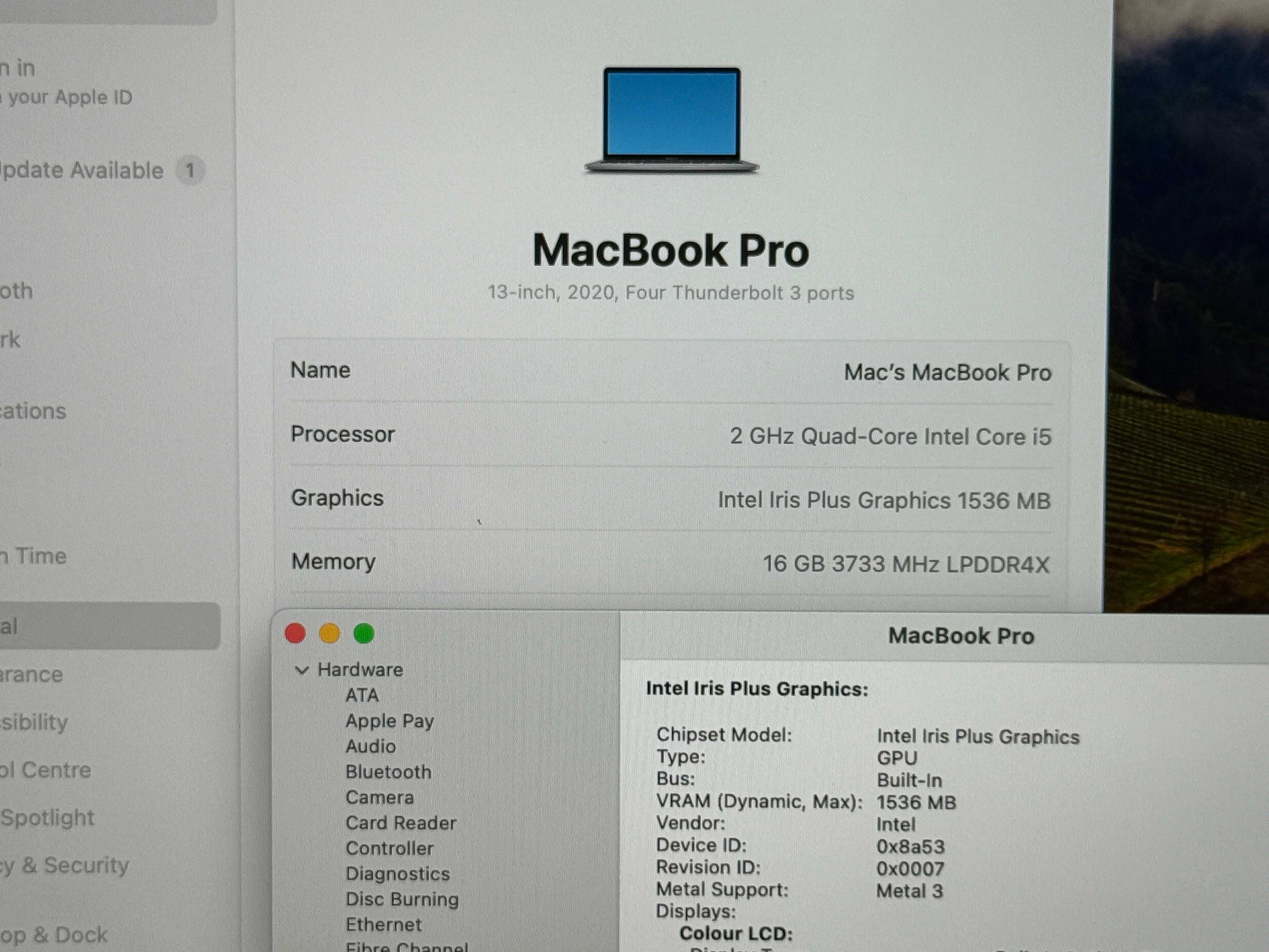 MacBook Pro 13 2020 4TB3`Core i5-1038NG7/16GB RAM/512GB SSD/Бат 99%