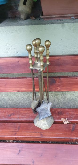 Ustensile alama, set curatare semineu, teracota, soba pe lemne