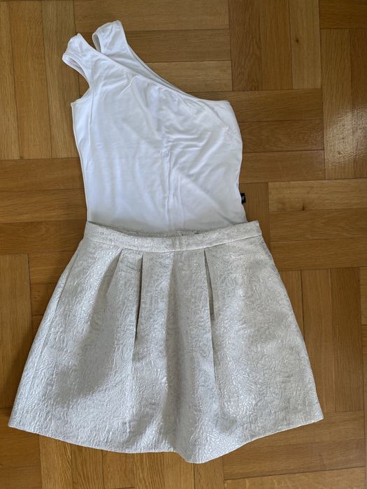 Set fusta scurta H&M 36 și maiou IF S