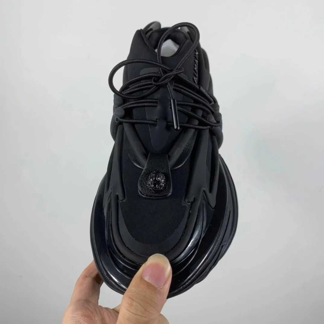 Balmain Unicorn Low-Top Sneakers Neoprene Full Black