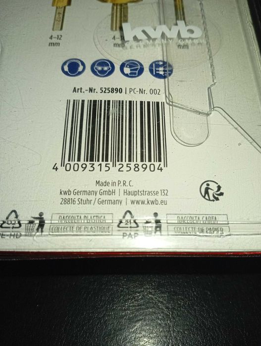 Set 3 burghie in trepte HSS KWB Germany 4-12mm , 4-30mm , 6mm