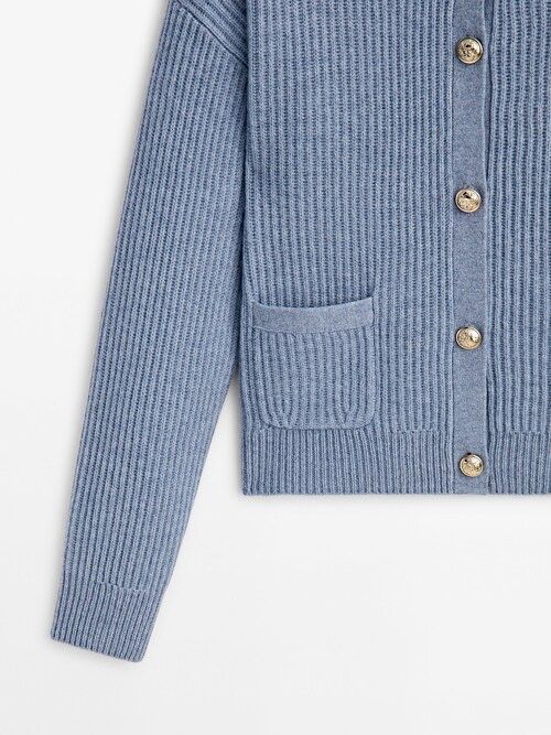 Cardigan Massimo Dutti, bleu