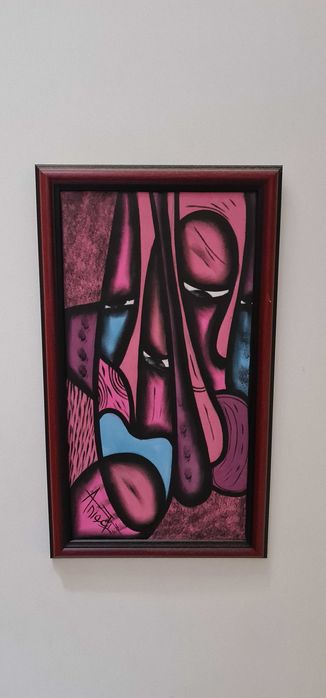 pictura abstracta, set 5 tablouri inramate, 315x530 mm