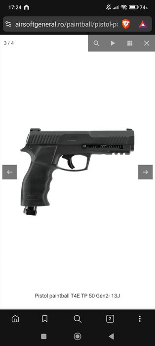 PISTOL GEN2 TP50 / HDP 50 T4E 13 jouli- SIG SAUER P226