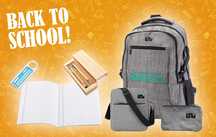 Back to School - Отново на училище: раница с USB, молив, тетрадка...