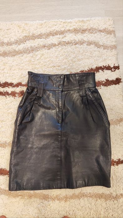 Винтажная Юбка из натуральной кожи