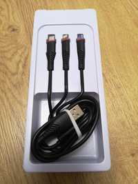 Cablu date 3 in 1 - Micro USB, Type C, Lightning
