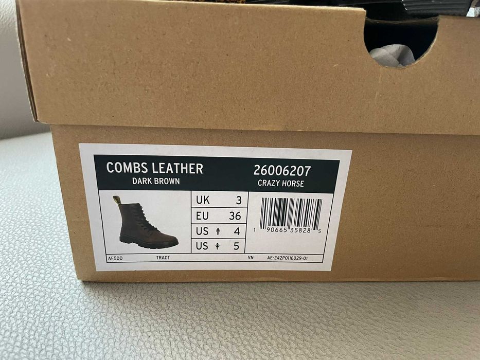 Dr. Martens Combs Crazy Horse Дамски кубинки, 36 EU