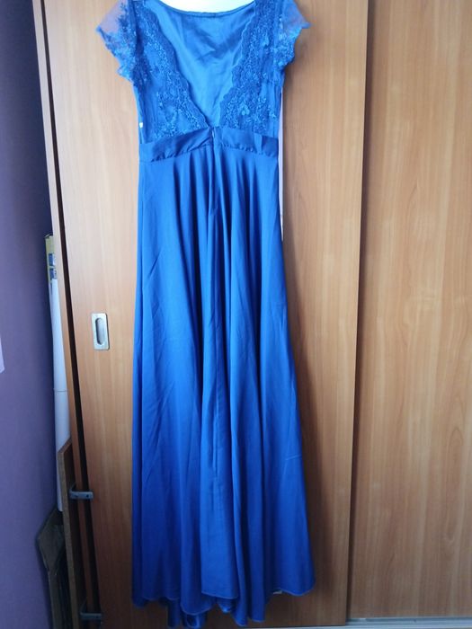 Vând Rochie Eleganta Satin cu Dantela Italia Mărimea M