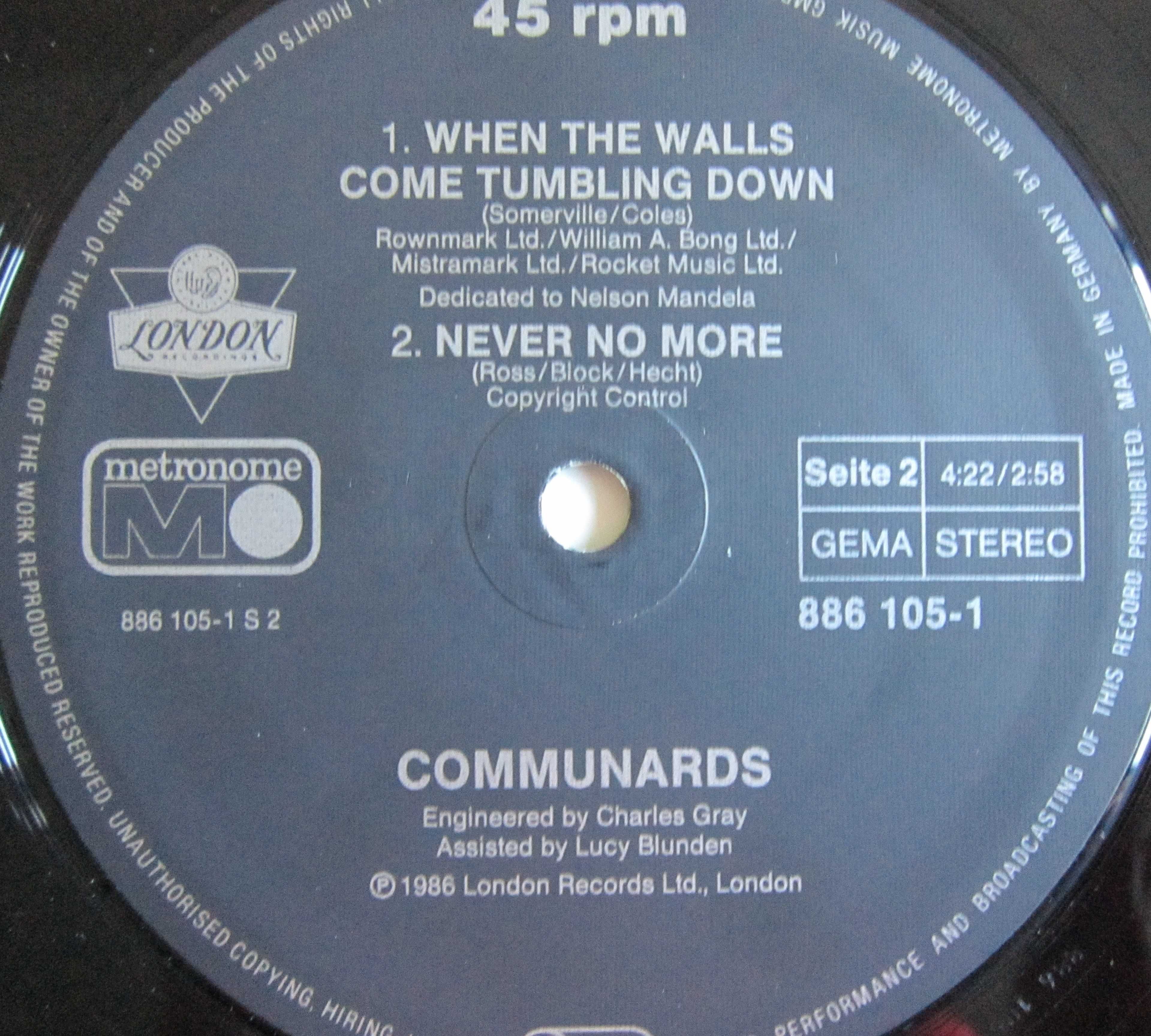 vinil Communards -So Cold The Night -Electronic Synth-pop 1986 Germany