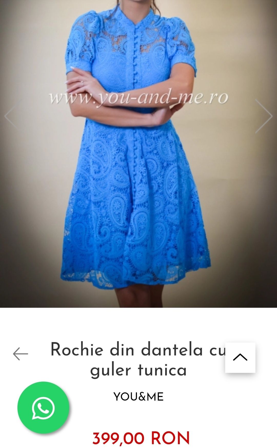 Rochie albastră din dantela