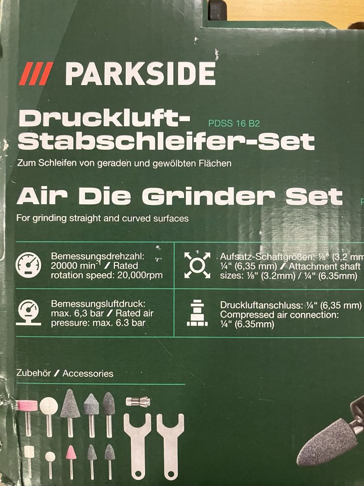 Parkside - Пневматичен шлайф комплект