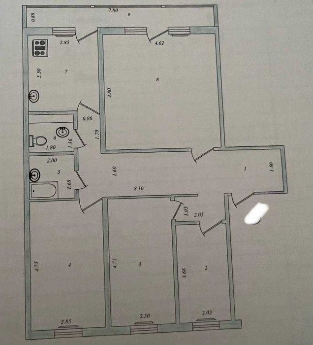 Продам 4/7/9 98м2 Сергели. Ипотека