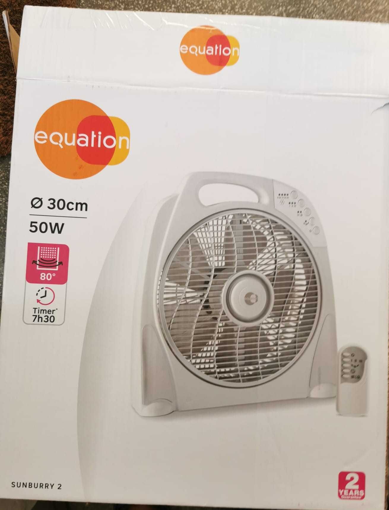 Ventilator birou Equation Sunburry2, 50W, Ø30 cm, 3 viteze, timer, alb