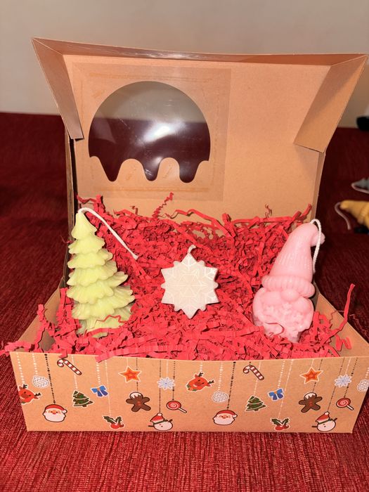 Cutie Cadou Craciun cu 3 lumanari parfumate