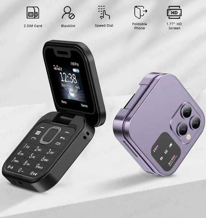 Сгъваем телефон i16 Pro Dual SIM 2G бг меню