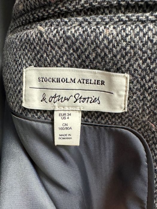 Palton gri cu bleumarin, mărimea 34, &OtherStories