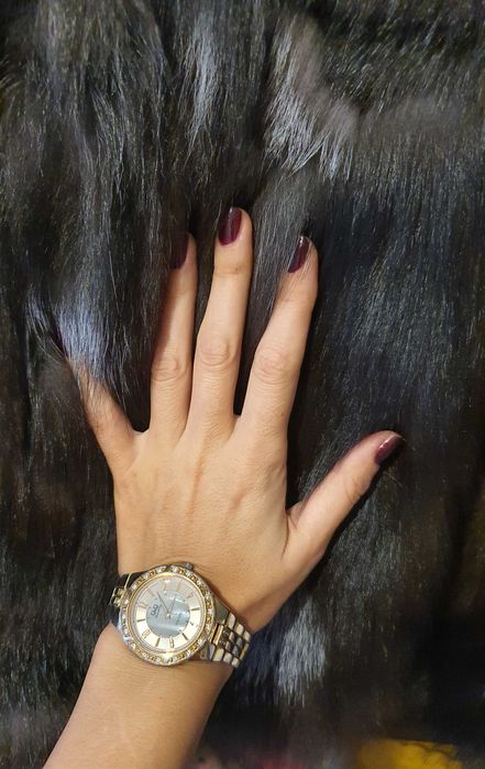 *НОВ* Елек естествен косъм сребърна лисица