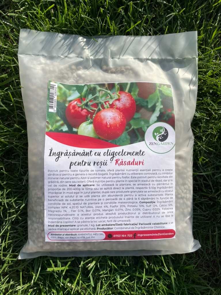 Ingrasamant cu oligoelemente pentru rosii rasaduri, ZenGarden sac 1 kg