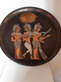 Tablou din cupru, tema egipteana, diametru 40cm