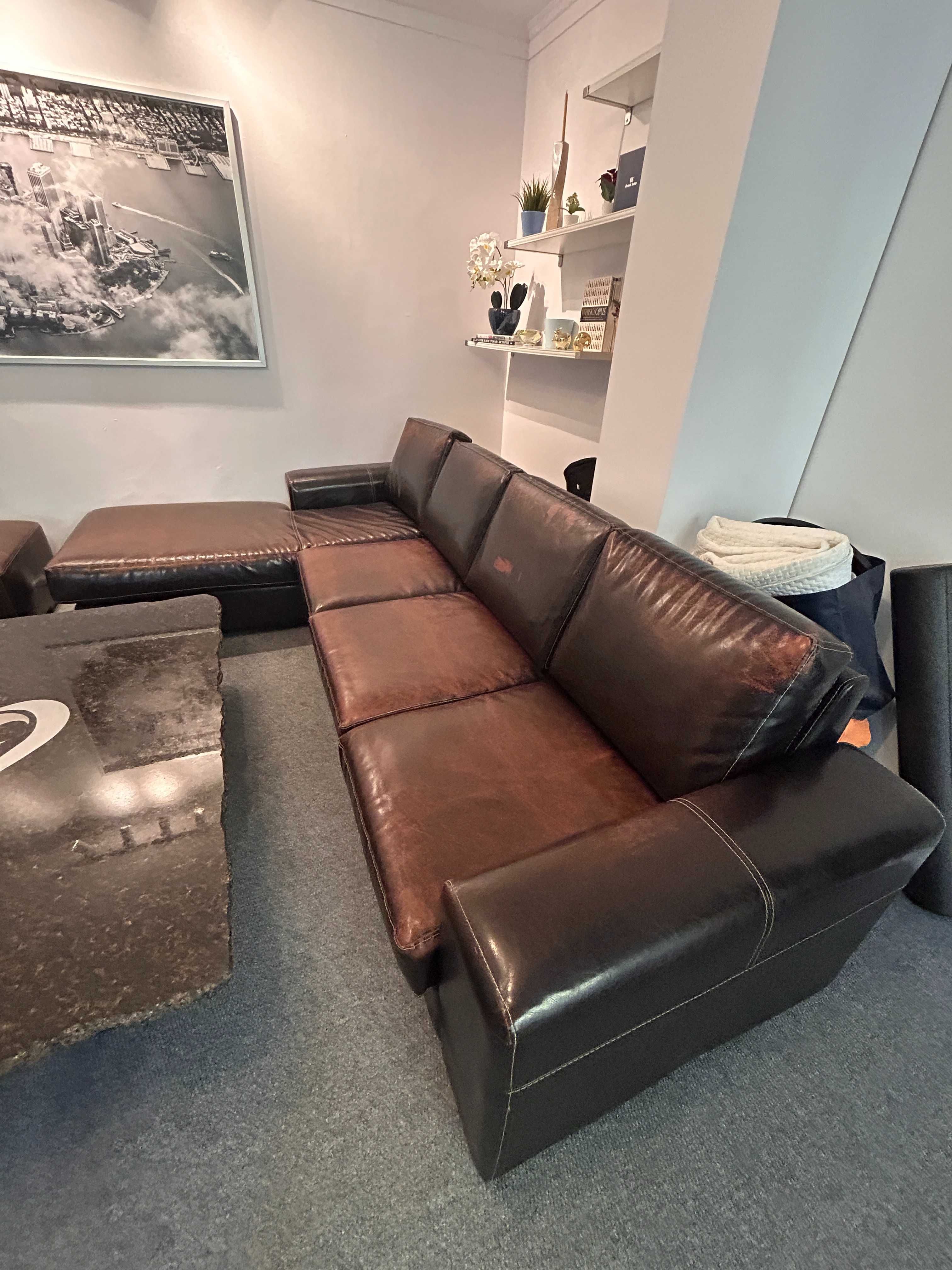 Голям диван за офис/ жилище 180 х 300 и табуретка 65 х 65