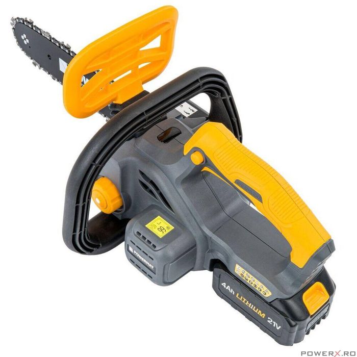 Drujba cu acumulator, fierastrau, 2x baterie 4Ah, pas lant 3/25,