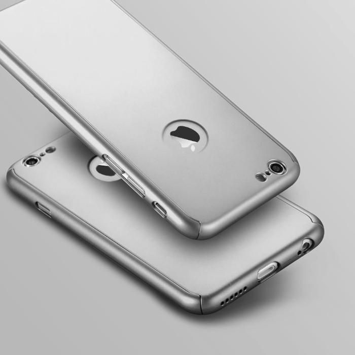 Husa 360 GRADE FATA - SPATE iPhone 7 SILVER + Folie de sticla GRATIS !