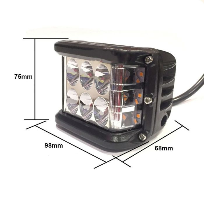 Proiector led Off Road bicolor, alb si galben stroboscop 45W spot 30°