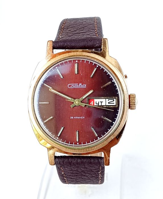 Slava Слава позлатени мъжки механичени часовници с ръчно навиване