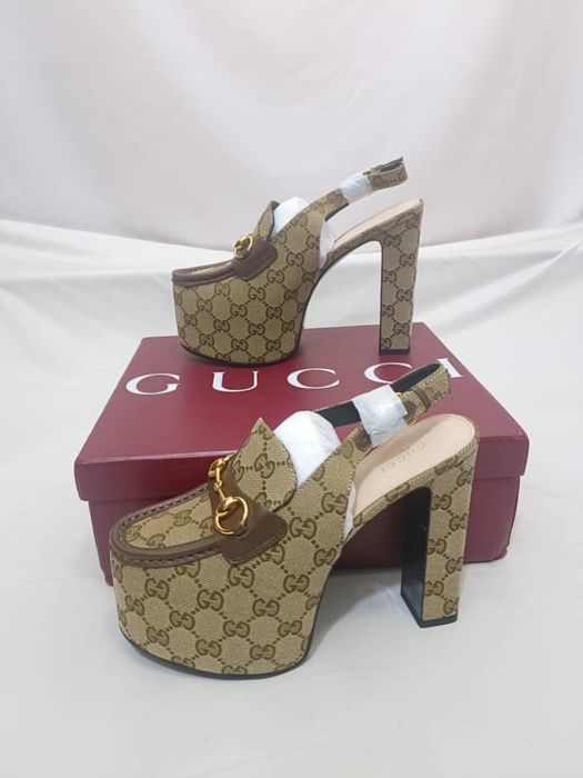 Дамски обувки с висок ток на платформа Gucci