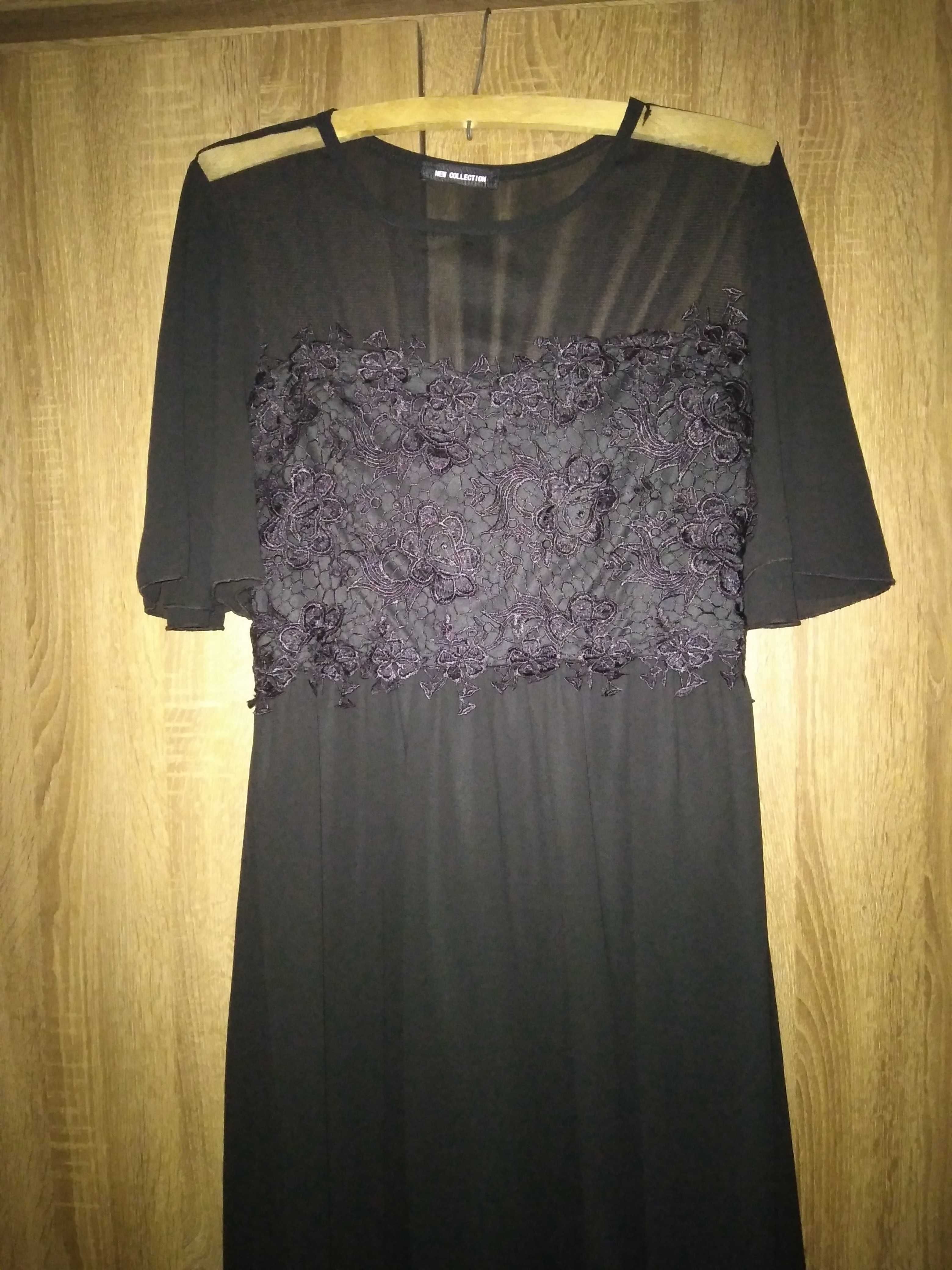 Vand rochie eleganta neagra cu broderie