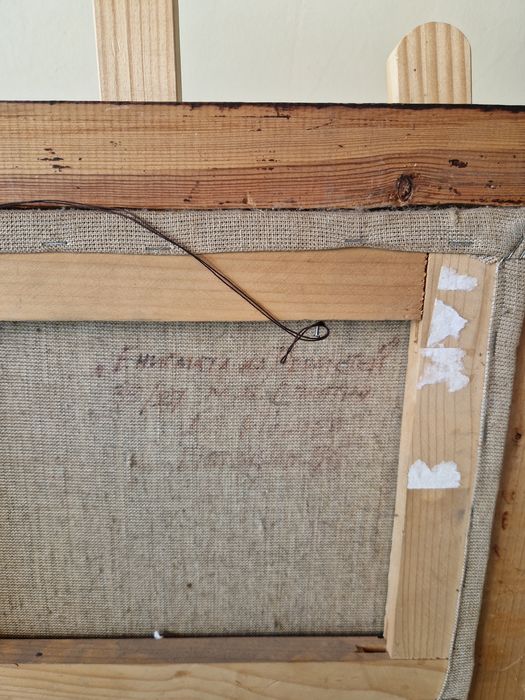 Прекрасна антикварна картина български автор платно масло