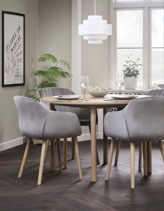 Vand set 4 scaune ADSLEV JYSK catifea gri