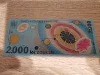 Bancnota 2000 lei cu Eclipsa Totala de soare din 1999