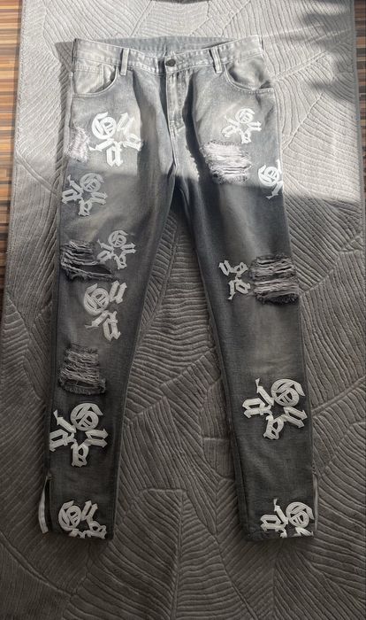 Blugi Grii slimfit ( nu balenciaga chrome hearts rick owens amiri )