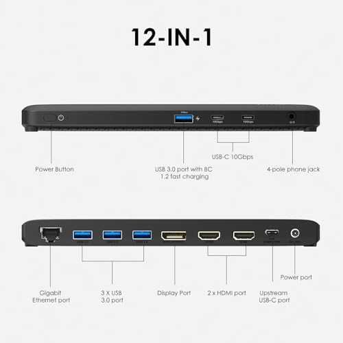 Нов USB-C 12 в 1 док станция, 8K DP, Dual 4K HDMI, Ethernet, 130W PD