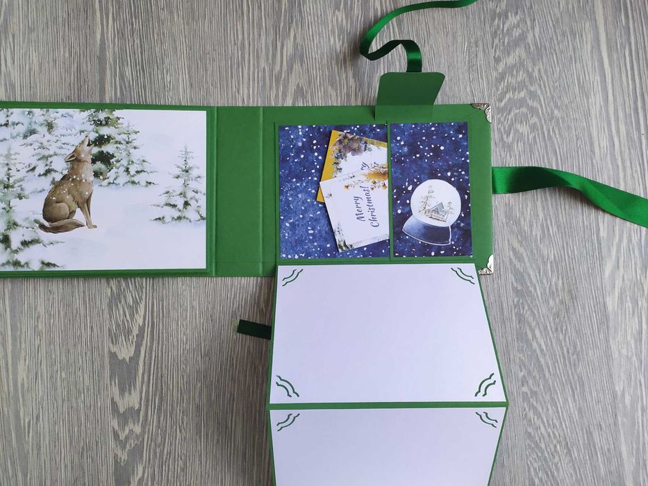 Мини скрапбук албум с коледни мотиви, ръчна изработка /57.5-6