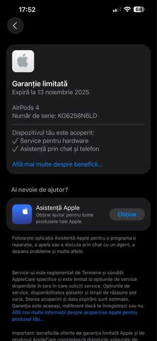Airpods Gen. 4 Noise Cancellation originale cu garantie activa