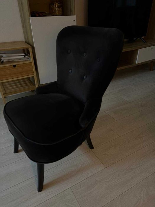 Fotoliu negru de catifea REMSTA IKEA