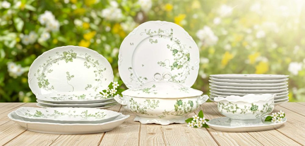 Елегантен и свеж сервиз от Hutschenreuther.