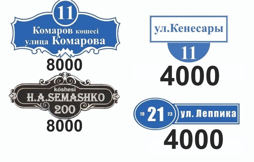 Адресные таблички, изготовление.