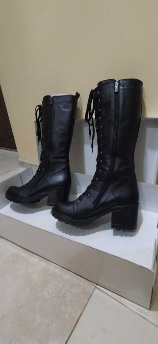 Дамски боти/кубинки от естествена кожа