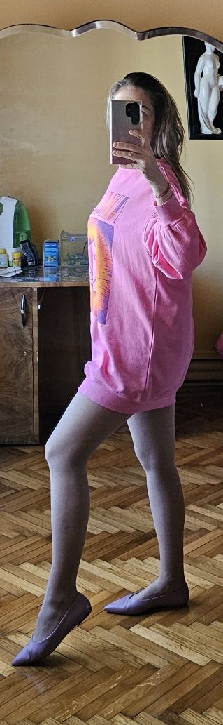 Hanorac, cizme H&M, balerini stiletto Mango