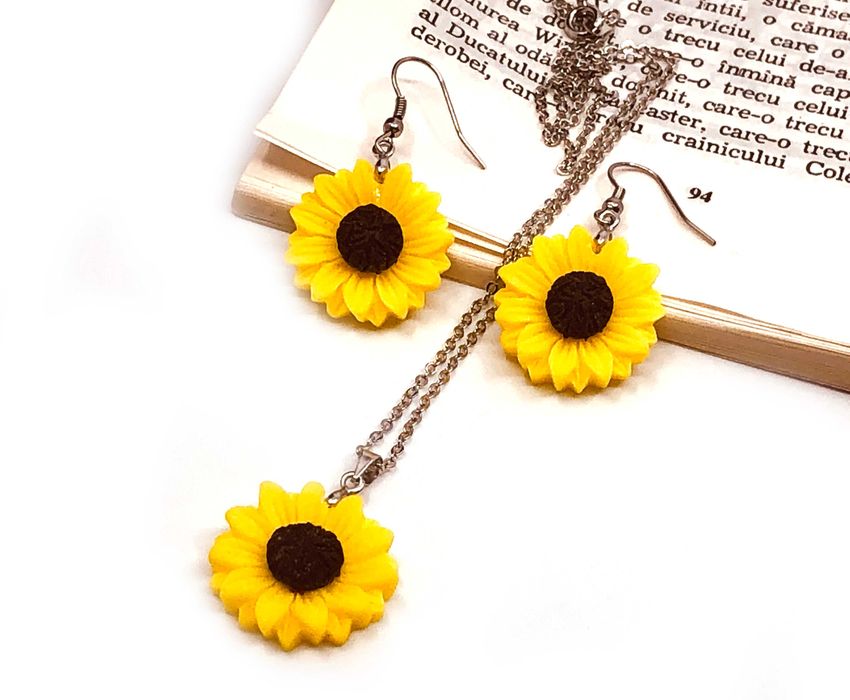 Set cercei si pandativ cu floarea soarelui